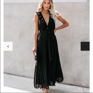 Vici Black Pleated Dress